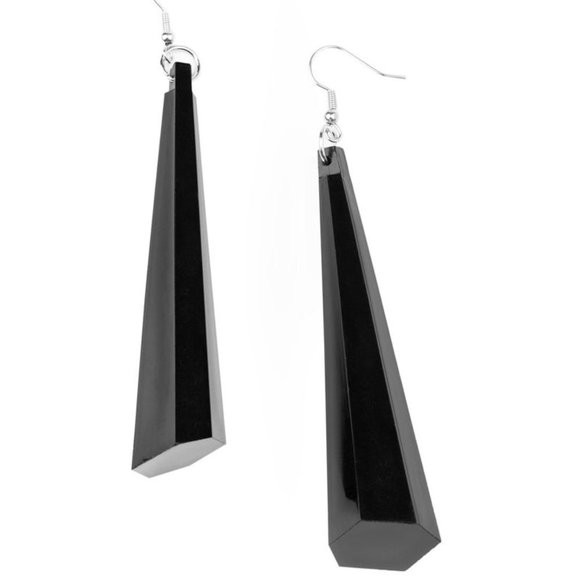 Break The Ice Black Earrings